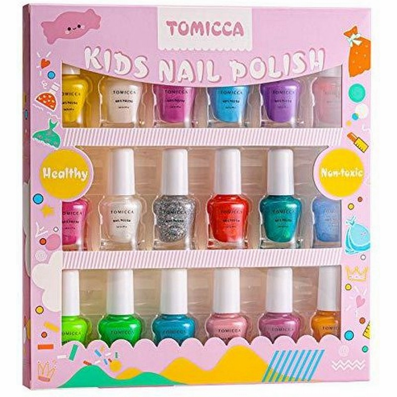 Tomicca マニキュア 子供用 はがせるタイプ ネイルポリッシュ ネイルアート用品 18色セット お誕生日 プレゼント用 通販 Lineポイント最大get Lineショッピング