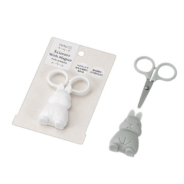 asdfkitty*日本 ECHO 磁吸式迷你剪刀附兔子造型收納套-顏色隨機-日本正版商品