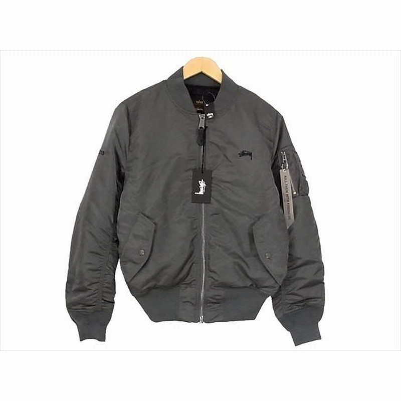 STUSSY ステューシー × ALPHA INDUSTRIES アルファ 35th Anniversary ワッペン MA-1 ジャケット グレー系  S 【新古品】【未使用】【中古】 | LINEブランドカタログ