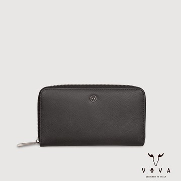 【VOVA 沃汎】諾爾 8卡拉鏈長夾-黑色(台灣總代理)/VA141-W015-BK