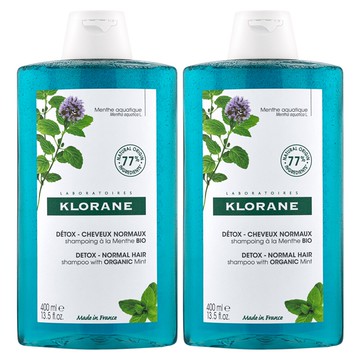 KLORANE蔻蘿蘭 頭皮淨化涼感洗髮精400ml(2入組)