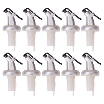 Rionheim 單手按壓式矽膠油瓶塞/倒油器 適用油醋醬料瓶 白色 10入  10個