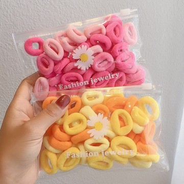 50個兒童扎頭發皮筋發圈ins網紅寶寶彩虹頭繩女童小號橡皮筋