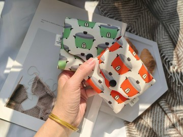 津Handmade 2件組/短夾/三層/零錢包/大同電鍋印花/畢業禮