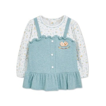 雅緻熊假兩件碎花針織上衣