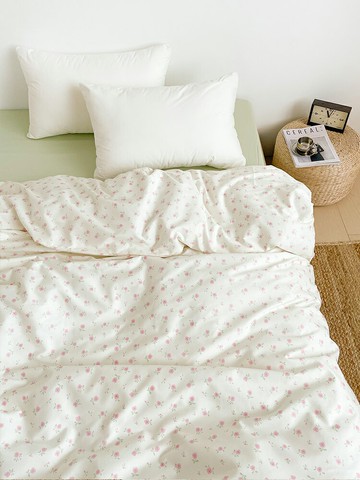 薔薇信箋 小清新植物系小插畫全棉被套被芯罩雙人100棉治癒小玫瑰