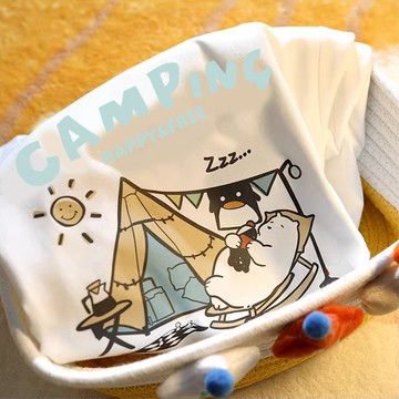 純棉 短T 情侶T【Y1094】短袖-CAMPING 北極熊露營趣 MIT 情侶裝 短袖T恤 台灣製造 快速出貨 長袖