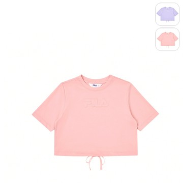 【FILA】KIDS 孩童款 短袖圓領T恤-杏粉 5TEY-8436-PK