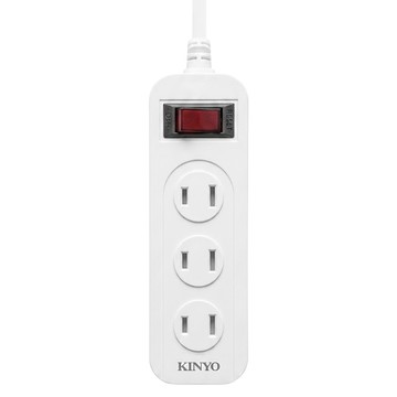 Kinyo 1開3插延長線 3孔  1.8m  白色  1個