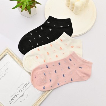 蝴蝶結船型襪-2雙入-多色任選