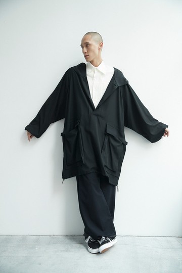 連帽口袋長版上衣