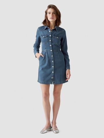 女款 合身長版牛仔洋裝 / 襯衫式順腰設計 / 經典外套母扣 熱賣單品