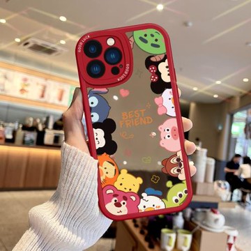 適用蘋果16手機殼鏡面Q版頭像iphone15ProMax補妝鏡子13鏡頭全包12pro套卡通11女新款14Plus軟硅膠MINI防摔