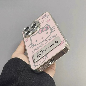 適用iPhone16手機殼15promax凱蒂貓14/13鏡面12/11/xs全包8/7