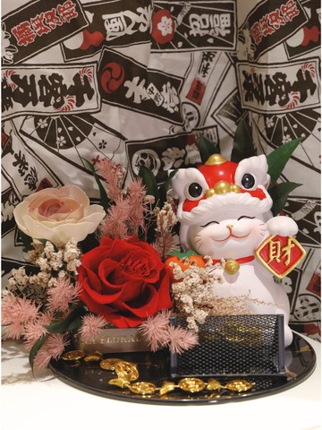 永生花招財名片架/開幕禮/喜氣