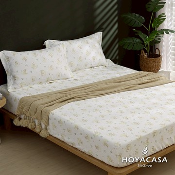 HOYACASA 300織沐光長絨棉床包枕套三件組 ｜月光童話｜(單人/雙人/加大)
