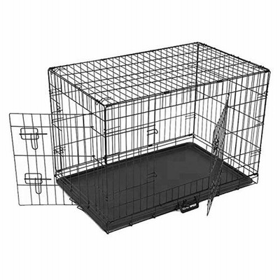 大型犬折りたたみ式ペットケージ ダブルドア (XXL)122cm x 74.5cm x 80.5cm