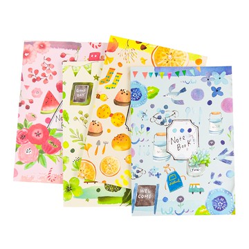 綠的事務 染渲森森 膠裝易撕A6筆記本 4本  多色  1組