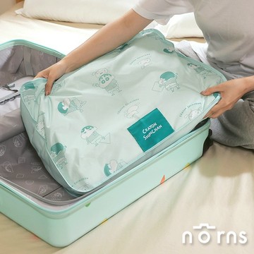 【Norns】蠟筆小新可折旅行收納包 L Size悠閒時刻- Norns Original Design 摺疊行李收納袋 出國必備衣物收納袋