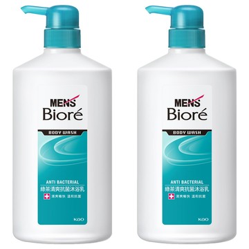 MEN's Biore 台灣公司貨 男性專用 綠茶清爽抗菌沐浴乳  750ml  2瓶