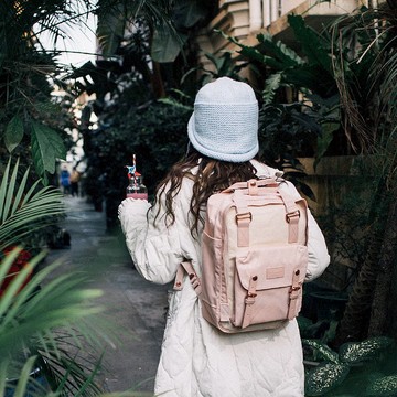【DOUGHNUT】14吋 防潑水 後背包 馬卡龍 水壺格-晨光x煙霞 NT