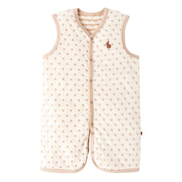 【SISSO有機棉】奶茶QQ兔二重織空氣棉防踢背心