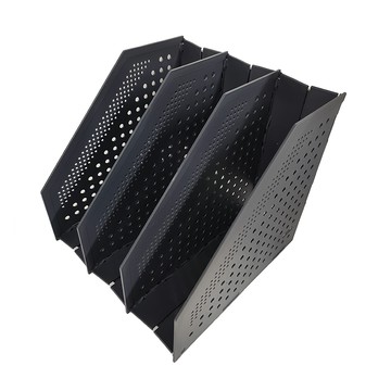 得力 開放式三段折疊雜誌箱  一鍵拉開快速安裝  可調整聯數節省空間  加厚材質結構穩固  自由伸縮設計  深灰色  1個