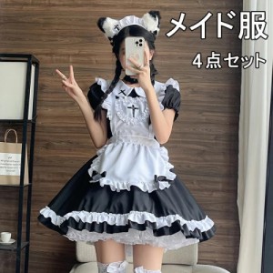 S-5XL】メイド服 コスプレ 猫耳 ロリータ 可愛い ワンピース+カチューシャ+エプロン+首元飾り 4点セット ブラック 可愛い 萌え ネコ耳 |  LINEブランドカタログ