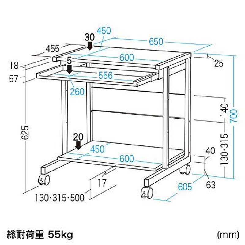 サンワサプライ RAC-EC75 パソコンラック（W650×D605×H700mm） | LINE