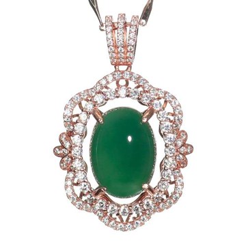 【戴昇金】10克拉翡翠藍寶玫金墜