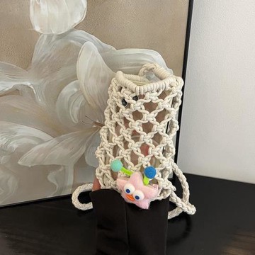 2025新款秋天小眾迷你小包包鏤空編織手機包女斜挎小巧精致小挎包