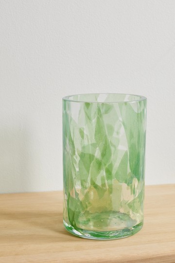 STORIES OF ITALY - Watercolor Jade Tall Murano Glass Vase - Green - one size