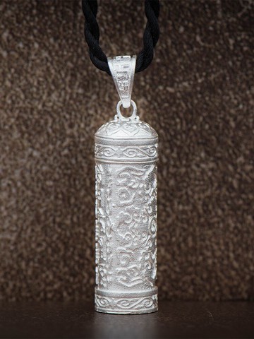 簡修行純S925銀大隨求咒吊墜男經文平安護身掛件項鏈女空心可打開