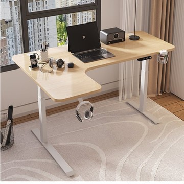 MGSHOP 電動升降桌 L型轉角 電腦桌 書桌(140CM 辦公桌 Y104)
