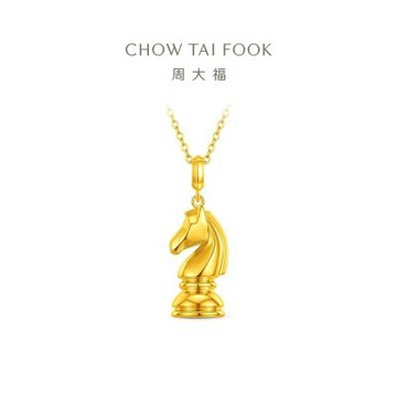 周大福 網路限定款 馬年生肖 本命年騎士馬 黃金吊墜_計價黃金(3月超級新品/大版/不含鍊)