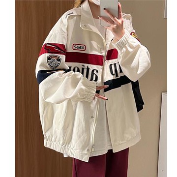 外套男春秋款中性風美式高街ins潮牌夾克2024新款高檔痞帥機車服