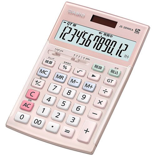 カシオ計算機 CASIO 実務電卓(検算タイプ) ジャストタイプ12桁 ピンク