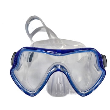 蝴蝶魚 潛水面鏡 MKS2204 PVC 玻璃 矽膠  透明藍  16 x 7.1cm