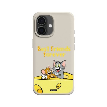 iPhone 16 SolidX 貝殼灰 - 湯姆貓與傑利鼠 Tom and Jerry - Best friends