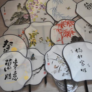 手繪團扇DIY 工筆畫扇面中國風復古扇子漢服旗袍舞蹈拍照創意扇子