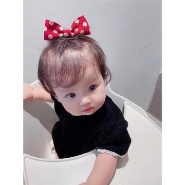 黃小妞女寶寶發夾不傷發兒童蝴蝶結夾子嬰兒周歲發卡女孩新年發飾