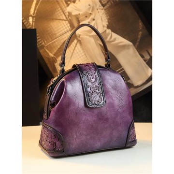 復古壓花餃子包女斜挎真皮女包2025新款小眾中年女士手提單肩包女