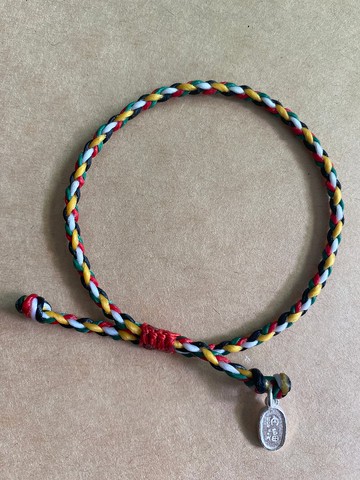 五色線 招財納福 祈福編織手鍊 蠶絲蠟線