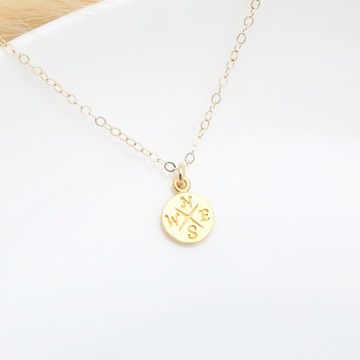 【Angel & Me】幸運 羅盤 指北針 s925 純銀 厚鍍 24k純金 項鍊