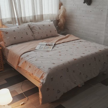 棉床本舖 甜點星球 二層紗 床包枕套組/兩用被組 適合敏弱肌 100%純棉 台灣製 透氣 涼爽 親膚首選 雙層紗