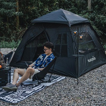 Blackdog 雙門四窗自動黑膠帳篷2-3人 附專用地布 ZP005