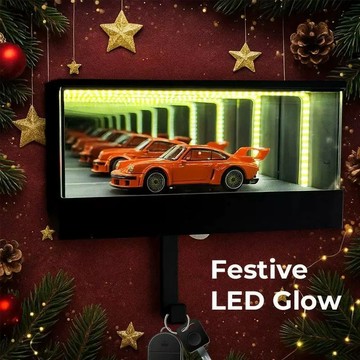【無限鏡面LED車庫鑰匙掛架】Infinity LED車庫鑰匙掛架 無限鏡面設計 深渊镜 車模型展示柜 钥匙架 居家装饰