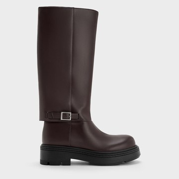 Davis 金屬釦帶直筒厚底靴