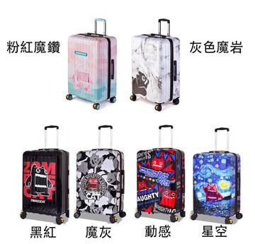 ~雪黛屋~LUDWIN 24吋行李箱USB充孔海密鎖360度煞車旋轉ABS+PC耐刮承重S2531