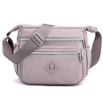 【KISSDIAMOND】簡約多隔層大容量尼龍斜背郵差包(手提/肩背/斜背/大容量/多隔層/KDB-855/紫色)